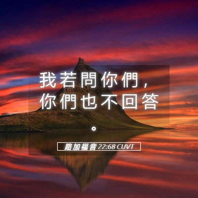 Picture 05 - 路 加 福 音 22:68 CUVT - 我 若 問 你 們 ， 你 們 也 不 回 答 - Bible Verse Picture