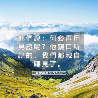 Picture 05 - 路 加 福 音 22:71 CUVT - 他 們 說 ： 何 必 再 用 見 證 呢 ？ - Bible Verse Picture