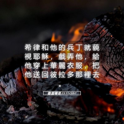 Picture 05 - 路 加 福 音 23:11 CUVT - 希 律 和 他 的 兵 丁 就 藐 視 耶 穌 - Bible Verse Picture