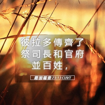 Picture 05 - 路 加 福 音 23:13 CUVT - 彼 拉 多 傳 齊 了 祭 司 長 和 官 府 - Bible Verse Picture