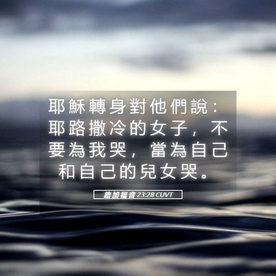 Picture 05 - 路 加 福 音 23:28 CUVT - 耶 穌 轉 身 對 他 們 說 ： 耶 路 撒 - Bible Verse Picture