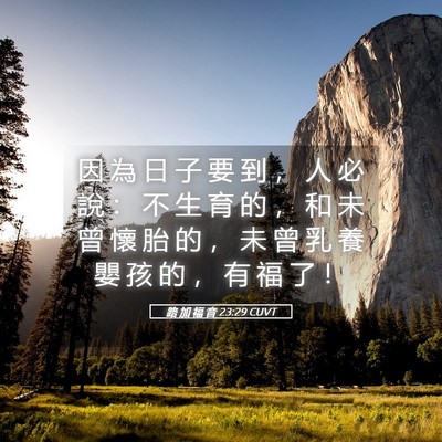 Picture 05 - 路 加 福 音 23:29 CUVT - 因 為 日 子 要 到 ， 人 必 說 ： 不 - Bible Verse Picture