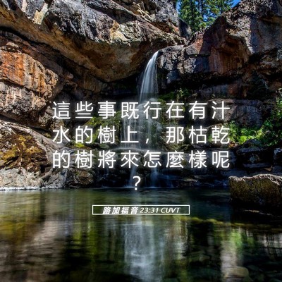 Picture 05 - 路 加 福 音 23:31 CUVT - 這 些 事 既 行 在 有 汁 水 的 樹 上 - Bible Verse Picture