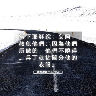 Picture 05 - 路 加 福 音 23:34 CUVT - 當 下 耶 穌 說 ： 父 阿 ！ 赦 免 他 - Bible Verse Picture