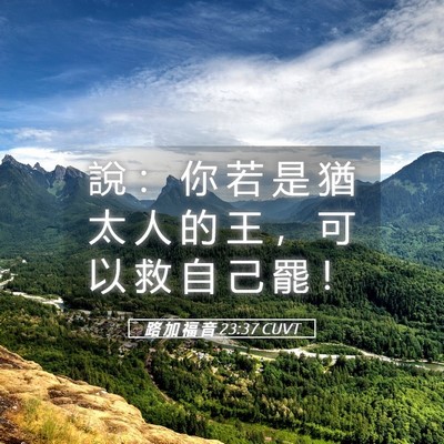 Picture 05 - 路 加 福 音 23:37 CUVT - 說 ： 你 若 是 猶 太 人 的 王 ， 可 - Bible Verse Picture