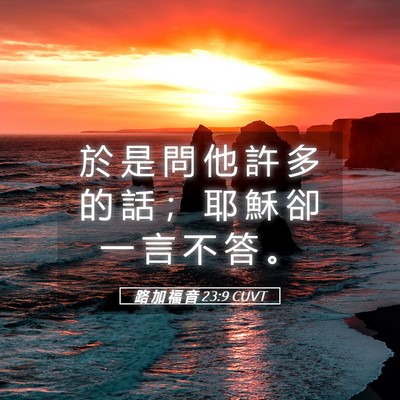 Picture 05 - 路 加 福 音 23:9 CUVT - 於 是 問 他 許 多 的 話 ； 耶 穌 卻 - Bible Verse Picture