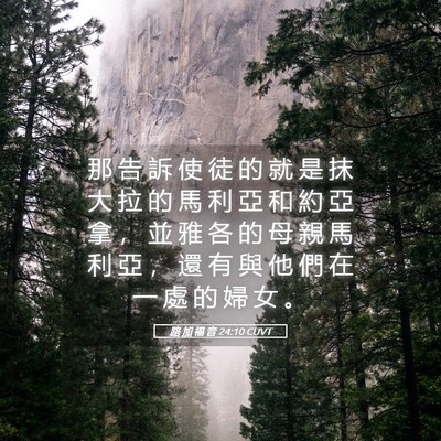 Picture 05 - 路 加 福 音 24:10 CUVT - 那 告 訴 使 徒 的 就 是 抹 大 拉 的 - Bible Verse Picture