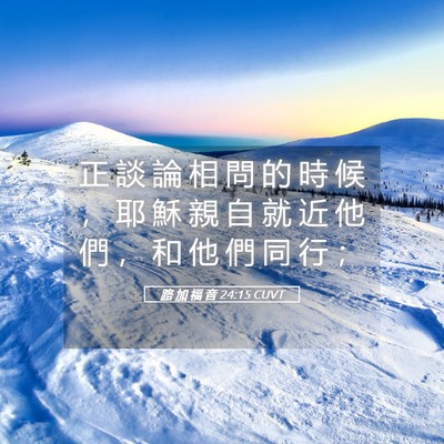 Picture 05 - 路 加 福 音 24:15 CUVT - 正 談 論 相 問 的 時 候 ， 耶 穌 親 - Bible Verse Picture