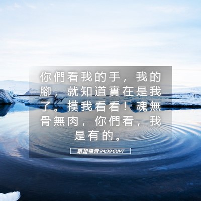 Picture 05 - 路 加 福 音 24:39 CUVT - 你 們 看 我 的 手 ， 我 的 腳 ， 就 - Bible Verse Picture