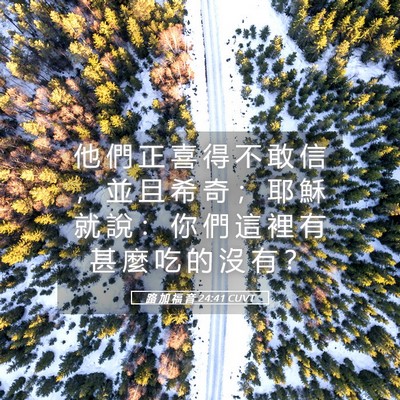 Picture 05 - 路 加 福 音 24:41 CUVT - 他 們 正 喜 得 不 敢 信 ， 並 且 希 - Bible Verse Picture