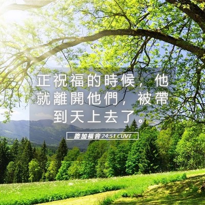 Picture 05 - 路 加 福 音 24:51 CUVT - 正 祝 福 的 時 候 ， 他 就 離 開 他 - Bible Verse Picture