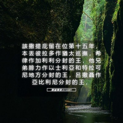 Picture 05 - 路 加 福 音 3:1 CUVT - 該 撒 提 庇 留 在 位 第 十 五 年 ， - Bible Verse Picture