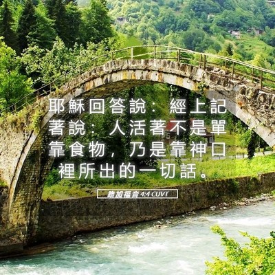 Picture 05 - 路 加 福 音 4:4 CUVT - 耶 穌 回 答 說 ： 經 上 記 著 說 ： - Bible Verse Picture