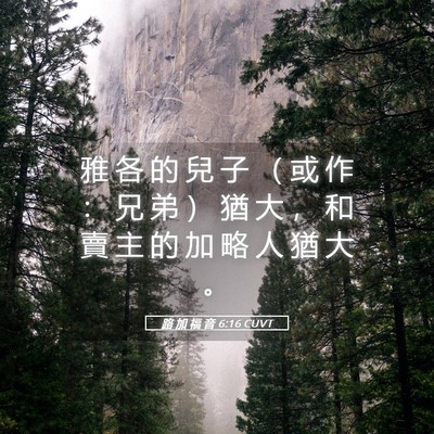Picture 05 - 路 加 福 音 6:16 CUVT - 雅 各 的 兒 子 （ 或 作 ： 兄 弟 ） - Bible Verse Picture