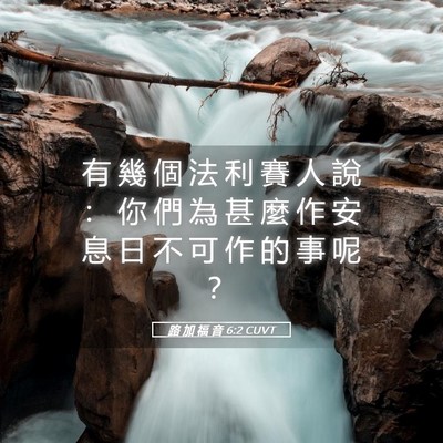 Picture 05 - 路 加 福 音 6:2 CUVT - 有 幾 個 法 利 賽 人 說 ： 你 們 為 - Bible Verse Picture