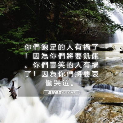 Picture 05 - 路 加 福 音 6:25 CUVT - 你 們 飽 足 的 人 有 禍 了 ！ 因 為 - Bible Verse Picture