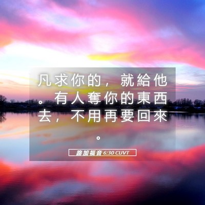 Picture 05 - 路 加 福 音 6:30 CUVT - 凡 求 你 的 ， 就 給 他 。 有 人 奪 - Bible Verse Picture