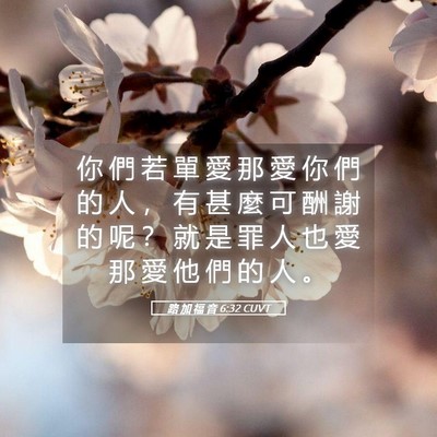 Picture 05 - 路 加 福 音 6:32 CUVT - 你 們 若 單 愛 那 愛 你 們 的 人 ， - Bible Verse Picture