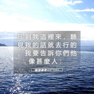 Picture 05 - 路 加 福 音 6:47 CUVT - 凡 到 我 這 裡 來 ， 聽 見 我 的 話 - Bible Verse Picture