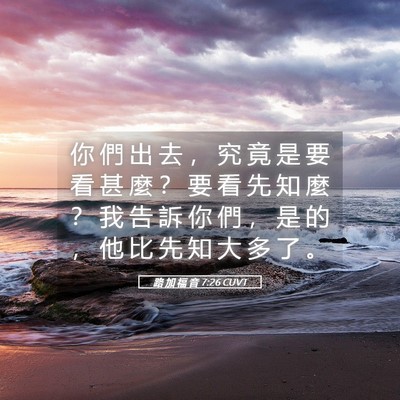 Picture 05 - 路 加 福 音 7:26 CUVT - 你 們 出 去 ， 究 竟 是 要 看 甚 麼 - Bible Verse Picture