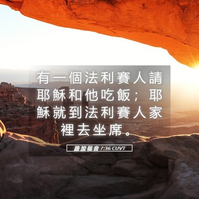 Picture 05 - 路 加 福 音 7:36 CUVT - 有 一 個 法 利 賽 人 請 耶 穌 和 他 - Bible Verse Picture