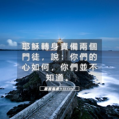 Picture 05 - 路 加 福 音 9:55 CUVT - 耶 穌 轉 身 責 備 兩 個 門 徒 ， 說 - Bible Verse Picture