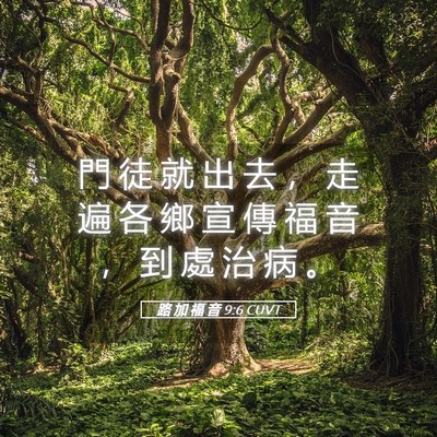 Picture 05 - 路 加 福 音 9:6 CUVT - 門 徒 就 出 去 ， 走 遍 各 鄉 宣 傳 - Bible Verse Picture