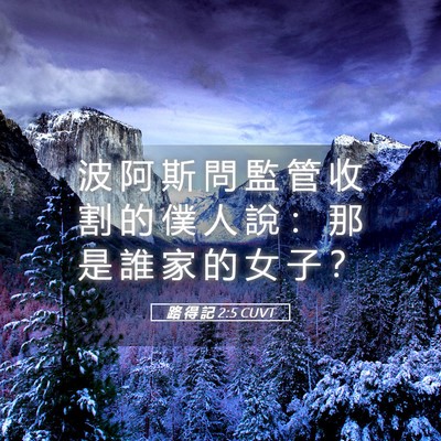 Picture 05 - 路 得 記 2:5 CUVT - 波 阿 斯 問 監 管 收 割 的 僕 人 說 - Bible Verse Picture