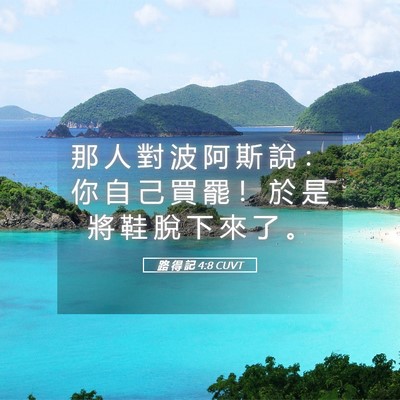Picture 05 - 路 得 記 4:8 CUVT - 那 人 對 波 阿 斯 說 ： 你 自 己 買 - Bible Verse Picture