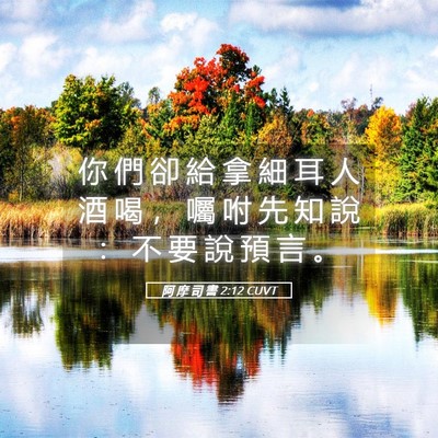 Picture 05 - 阿 摩 司 書 2:12 CUVT - 你 們 卻 給 拿 細 耳 人 酒 喝 ， 囑 - Bible Verse Picture