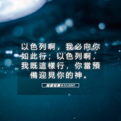 Picture 05 - 阿 摩 司 書 4:12 CUVT - 以 色 列 啊 ， 我 必 向 你 如 此 行 - Bible Verse Picture