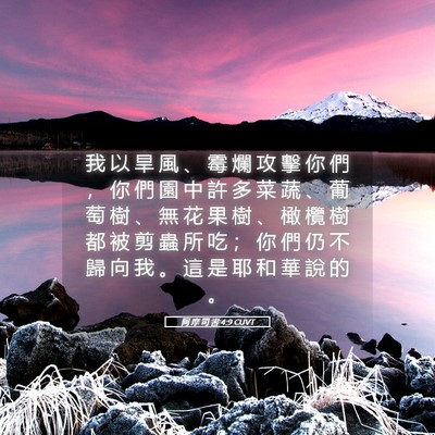 Picture 05 - 阿 摩 司 書 4:9 CUVT - 我 以 旱 風 、 霉 爛 攻 擊 你 們 ， - Bible Verse Picture