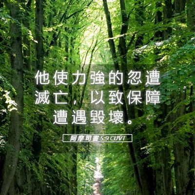 Picture 05 - 阿 摩 司 書 5:9 CUVT - 他 使 力 強 的 忽 遭 滅 亡 ， 以 致 - Bible Verse Picture