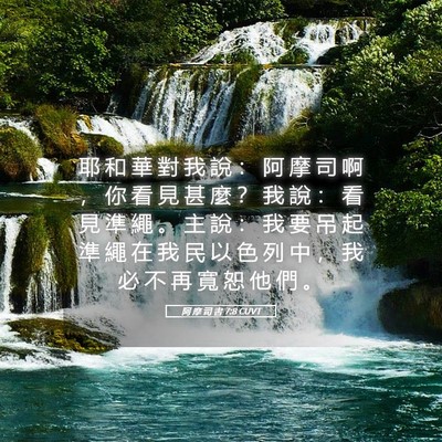 Picture 05 - 阿 摩 司 書 7:8 CUVT - 耶 和 華 對 我 說 ： 阿 摩 司 啊 ， - Bible Verse Picture