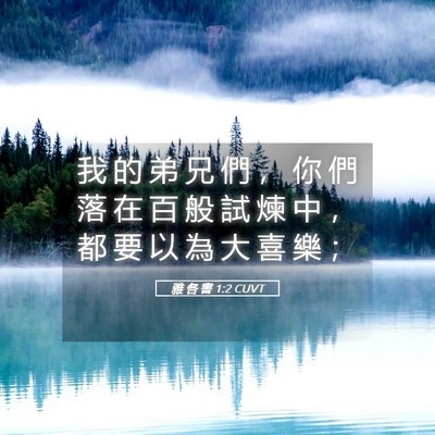 Picture 05 - 雅 各 書 1:2 CUVT - 我 的 弟 兄 們 ， 你 們 落 在 百 般 - Bible Verse Picture