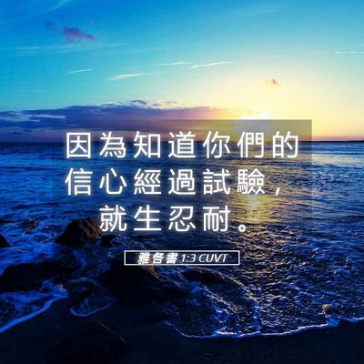 Picture 05 - 雅 各 書 1:3 CUVT - 因 為 知 道 你 們 的 信 心 經 過 試 - Bible Verse Picture
