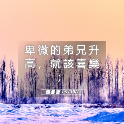 Picture 05 - 雅 各 書 1:9 CUVT - 卑 微 的 弟 兄 升 高 ， 就 該 喜 樂 - Bible Verse Picture