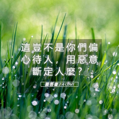 Picture 05 - 雅 各 書 2:4 CUVT - 這 豈 不 是 你 們 偏 心 待 人 ， 用 - Bible Verse Picture