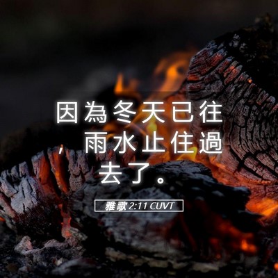 Picture 05 - 雅 歌 2:11 CUVT - 因 為 冬 天 已 往 ， 雨 水 止 住 過 - Bible Verse Picture