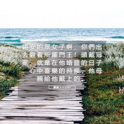 Picture 05 - 雅 歌 3:11 CUVT - 錫 安 的 眾 女 子 啊 ， 你 們 出 去 - Bible Verse Picture