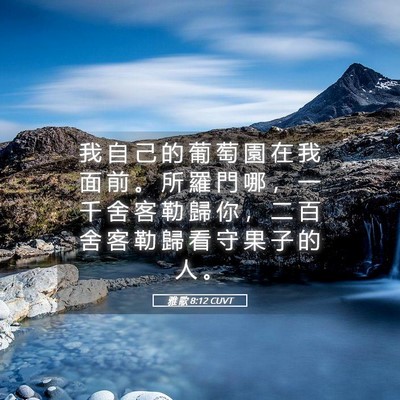 Picture 05 - 雅 歌 8:12 CUVT - 我 自 己 的 葡 萄 園 在 我 面 前 。 - Bible Verse Picture