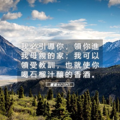 Picture 05 - 雅 歌 8:2 CUVT - 我 必 引 導 你 ， 領 你 進 我 母 親 - Bible Verse Picture