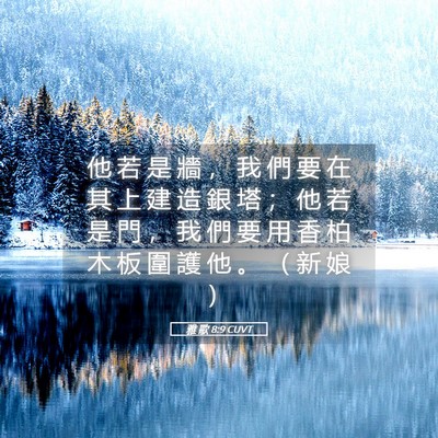 Picture 05 - 雅 歌 8:9 CUVT - 他 若 是 牆 ， 我 們 要 在 其 上 建 - Bible Verse Picture