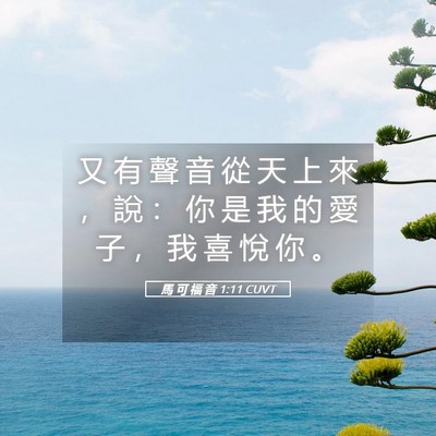 Picture 05 - 馬 可 福 音 1:11 CUVT - 又 有 聲 音 從 天 上 來 ， 說 ： 你 - Bible Verse Picture