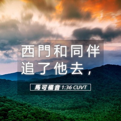 Picture 05 - 馬 可 福 音 1:36 CUVT - 西 門 和 同 伴 追 了 他 去 - Bible Verse Picture