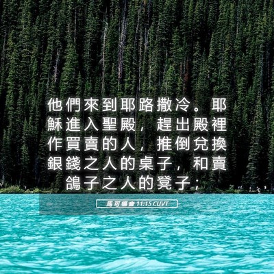 Picture 05 - 馬 可 福 音 11:15 CUVT - 他 們 來 到 耶 路 撒 冷 。 耶 穌 進 - Bible Verse Picture