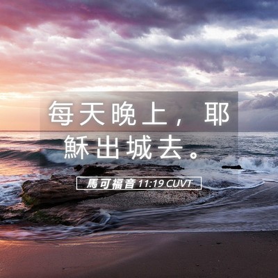 Picture 05 - 馬 可 福 音 11:19 CUVT - 每 天 晚 上 ， 耶 穌 出 城 去 - Bible Verse Picture