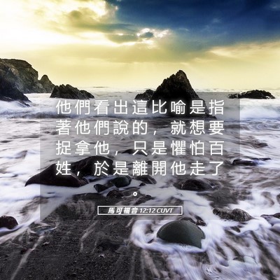 Picture 05 - 馬 可 福 音 12:12 CUVT - 他 們 看 出 這 比 喻 是 指 著 他 們 - Bible Verse Picture