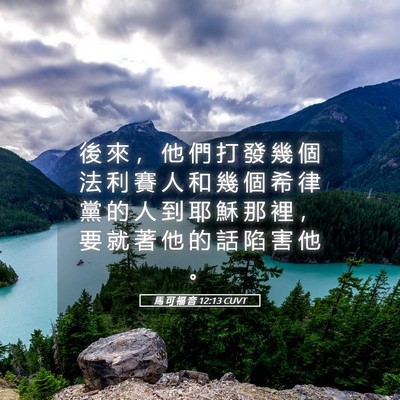 Picture 05 - 馬 可 福 音 12:13 CUVT - 後 來 ， 他 們 打 發 幾 個 法 利 賽 - Bible Verse Picture