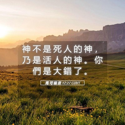 Picture 05 - 馬 可 福 音 12:27 CUVT - 神 不 是 死 人 的 神 ， 乃 是 活 人 - Bible Verse Picture